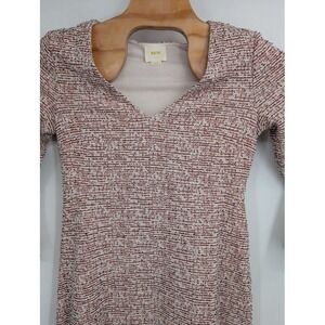 Maeve Anthropologie Women's Susie swing dress tweed red black cream‎ sz M P